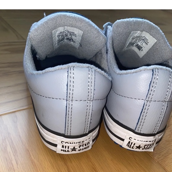 Converse All Star Chuck Taylor Kid Junior Gray Leather Sneakers Size 3 666021C - Picture 6 of 10